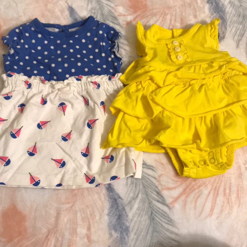 2 newborn dresses